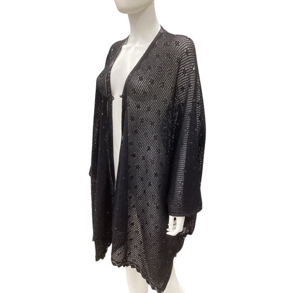 St. John Evening By Marie Gray Cover Up Women’s 1 Size Open Knit Poncho Sequins - Picture 3 of 8